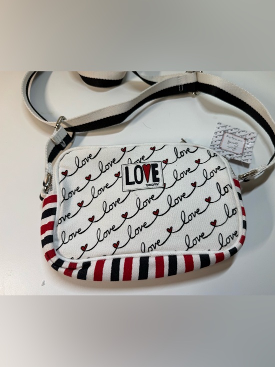 Brighton Handbags - Brighton White 'Love' Crossbody Bag with Red & Black Accents